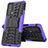 Silikon Hülle Handyhülle und Kunststoff Schutzhülle Hartschalen Tasche mit Ständer für Motorola Moto Edge Lite 5G Violett