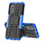 Silikon Hülle Handyhülle und Kunststoff Schutzhülle Hartschalen Tasche mit Ständer für Motorola MOTO G52 Blau