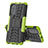 Silikon Hülle Handyhülle und Kunststoff Schutzhülle Hartschalen Tasche mit Ständer für Motorola MOTO G52 Grün