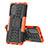 Silikon Hülle Handyhülle und Kunststoff Schutzhülle Hartschalen Tasche mit Ständer für Motorola Moto G82 5G Orange