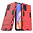 Silikon Hülle Handyhülle und Kunststoff Schutzhülle Hartschalen Tasche mit Ständer für Oppo Reno5 F