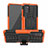 Silikon Hülle Handyhülle und Kunststoff Schutzhülle Hartschalen Tasche mit Ständer für Samsung Galaxy A31 Orange
