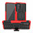 Silikon Hülle Handyhülle und Kunststoff Schutzhülle Hartschalen Tasche mit Ständer für Samsung Galaxy A31 Rot