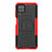 Silikon Hülle Handyhülle und Kunststoff Schutzhülle Hartschalen Tasche mit Ständer für Samsung Galaxy M12