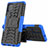 Silikon Hülle Handyhülle und Kunststoff Schutzhülle Hartschalen Tasche mit Ständer für Samsung Galaxy M40S Blau