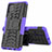 Silikon Hülle Handyhülle und Kunststoff Schutzhülle Hartschalen Tasche mit Ständer für Samsung Galaxy M40S Violett