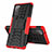Silikon Hülle Handyhülle und Kunststoff Schutzhülle Hartschalen Tasche mit Ständer für Samsung Galaxy S20 FE 4G Rot