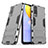 Silikon Hülle Handyhülle und Kunststoff Schutzhülle Hartschalen Tasche mit Ständer für Vivo Y31 (2021)