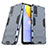 Silikon Hülle Handyhülle und Kunststoff Schutzhülle Hartschalen Tasche mit Ständer für Vivo Y31 (2021)