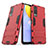 Silikon Hülle Handyhülle und Kunststoff Schutzhülle Hartschalen Tasche mit Ständer für Vivo Y31 (2021) Rot
