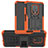 Silikon Hülle Handyhülle und Kunststoff Schutzhülle Hartschalen Tasche mit Ständer für Xiaomi Poco M2 Pro Orange