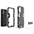Silikon Hülle Handyhülle und Kunststoff Schutzhülle Hartschalen Tasche mit Ständer für Xiaomi Redmi 9T 4G