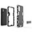 Silikon Hülle Handyhülle und Kunststoff Schutzhülle Hartschalen Tasche mit Ständer für Xiaomi Redmi Note 10 5G