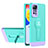 Silikon Hülle Handyhülle und Kunststoff Schutzhülle Hartschalen Tasche mit Ständer H01P für Xiaomi Redmi Note 11 Pro 5G Cyan