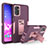 Silikon Hülle Handyhülle und Kunststoff Schutzhülle Hartschalen Tasche mit Ständer J01S für Samsung Galaxy A04s Violett