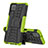 Silikon Hülle Handyhülle und Kunststoff Schutzhülle Hartschalen Tasche mit Ständer J01X für Samsung Galaxy A12 Nacho Grün