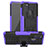 Silikon Hülle Handyhülle und Kunststoff Schutzhülle Hartschalen Tasche mit Ständer J01X für Samsung Galaxy A21s Violett