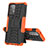 Silikon Hülle Handyhülle und Kunststoff Schutzhülle Hartschalen Tasche mit Ständer J01X für Samsung Galaxy A52 4G Orange
