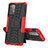 Silikon Hülle Handyhülle und Kunststoff Schutzhülle Hartschalen Tasche mit Ständer J01X für Samsung Galaxy A52 4G Rot