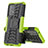 Silikon Hülle Handyhülle und Kunststoff Schutzhülle Hartschalen Tasche mit Ständer J01X für Samsung Galaxy A53 5G Grün