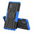 Silikon Hülle Handyhülle und Kunststoff Schutzhülle Hartschalen Tasche mit Ständer J01X für Samsung Galaxy A71 4G A715 Blau