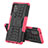 Silikon Hülle Handyhülle und Kunststoff Schutzhülle Hartschalen Tasche mit Ständer J01X für Samsung Galaxy A71 4G A715 Pink