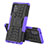 Silikon Hülle Handyhülle und Kunststoff Schutzhülle Hartschalen Tasche mit Ständer J01X für Samsung Galaxy A71 4G A715 Violett