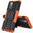 Silikon Hülle Handyhülle und Kunststoff Schutzhülle Hartschalen Tasche mit Ständer J01X für Samsung Galaxy A72 4G Orange