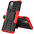 Silikon Hülle Handyhülle und Kunststoff Schutzhülle Hartschalen Tasche mit Ständer J01X für Samsung Galaxy A72 4G Rot