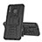 Silikon Hülle Handyhülle und Kunststoff Schutzhülle Hartschalen Tasche mit Ständer J01X für Samsung Galaxy M20 Schwarz