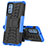 Silikon Hülle Handyhülle und Kunststoff Schutzhülle Hartschalen Tasche mit Ständer J01X für Samsung Galaxy M52 5G Blau