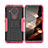 Silikon Hülle Handyhülle und Kunststoff Schutzhülle Hartschalen Tasche mit Ständer JX1 für Nokia 5.4 Pink