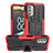 Silikon Hülle Handyhülle und Kunststoff Schutzhülle Hartschalen Tasche mit Ständer JX1 für Nokia G400 5G Rot