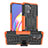Silikon Hülle Handyhülle und Kunststoff Schutzhülle Hartschalen Tasche mit Ständer JX1 für Oppo A94 4G Orange