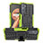 Silikon Hülle Handyhülle und Kunststoff Schutzhülle Hartschalen Tasche mit Ständer JX1 für Oppo K10 4G Grün