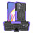 Silikon Hülle Handyhülle und Kunststoff Schutzhülle Hartschalen Tasche mit Ständer JX1 für Oppo Reno5 F Violett
