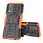 Silikon Hülle Handyhülle und Kunststoff Schutzhülle Hartschalen Tasche mit Ständer JX1 für Realme Q3 5G Orange