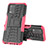 Silikon Hülle Handyhülle und Kunststoff Schutzhülle Hartschalen Tasche mit Ständer JX1 für Realme Q3 5G Pink