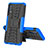 Silikon Hülle Handyhülle und Kunststoff Schutzhülle Hartschalen Tasche mit Ständer JX1 für Samsung Galaxy A02 Blau