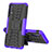 Silikon Hülle Handyhülle und Kunststoff Schutzhülle Hartschalen Tasche mit Ständer JX1 für Samsung Galaxy A02 Violett