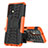 Silikon Hülle Handyhülle und Kunststoff Schutzhülle Hartschalen Tasche mit Ständer JX1 für Samsung Galaxy A13 4G Orange