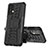Silikon Hülle Handyhülle und Kunststoff Schutzhülle Hartschalen Tasche mit Ständer JX1 für Samsung Galaxy A13 4G Schwarz