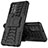 Silikon Hülle Handyhülle und Kunststoff Schutzhülle Hartschalen Tasche mit Ständer JX1 für Samsung Galaxy A32 4G Schwarz