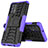 Silikon Hülle Handyhülle und Kunststoff Schutzhülle Hartschalen Tasche mit Ständer JX1 für Samsung Galaxy A32 4G Violett