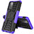 Silikon Hülle Handyhülle und Kunststoff Schutzhülle Hartschalen Tasche mit Ständer JX1 für Samsung Galaxy A72 4G Violett