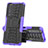 Silikon Hülle Handyhülle und Kunststoff Schutzhülle Hartschalen Tasche mit Ständer JX1 für Sony Xperia 1 III Violett