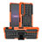 Silikon Hülle Handyhülle und Kunststoff Schutzhülle Hartschalen Tasche mit Ständer JX1 für Sony Xperia 1 IV Orange