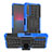 Silikon Hülle Handyhülle und Kunststoff Schutzhülle Hartschalen Tasche mit Ständer JX1 für Sony Xperia 10 IV SOG07 Blau