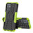 Silikon Hülle Handyhülle und Kunststoff Schutzhülle Hartschalen Tasche mit Ständer JX1 für Vivo Y30 5G Grün