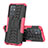 Silikon Hülle Handyhülle und Kunststoff Schutzhülle Hartschalen Tasche mit Ständer JX1 für Vivo Y55s 5G Pink